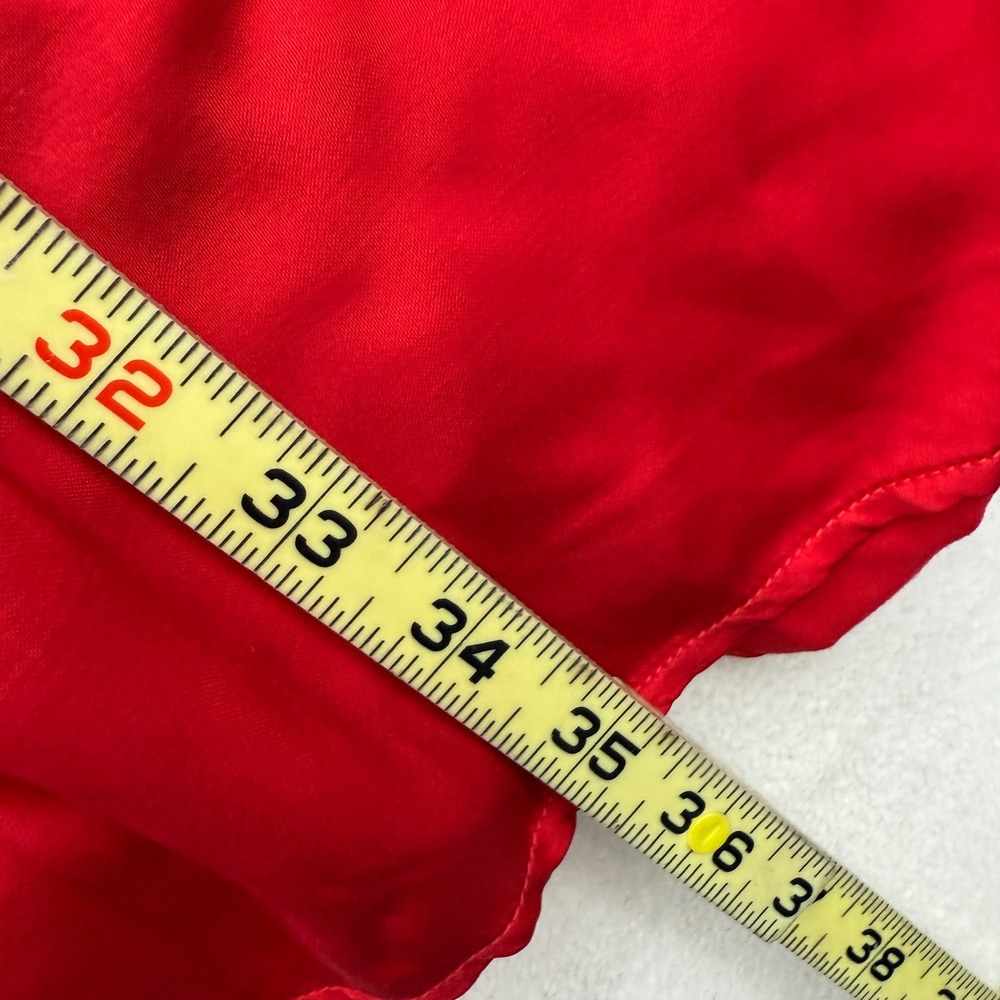 Cloth & Stone Red Wrap Dress Women's M Long Sleeve Career Cocktail Party Satin - Picture 5 of 5